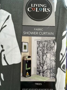 Living Colors TREES Fabric Shower Cuartain 72" X 72" Autunm Fall Nature New in P